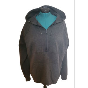 Quicksilver Mens Gray Hooded‎ Sweatshirt Hoodie Half Zip Sz Large